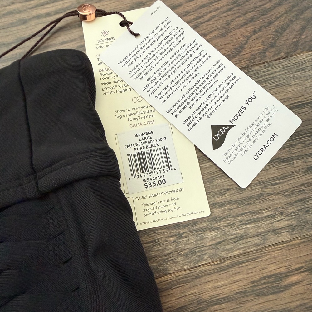 CALIA Women's Black Swim Bottoms with Side Detail - Picture 2 of 4